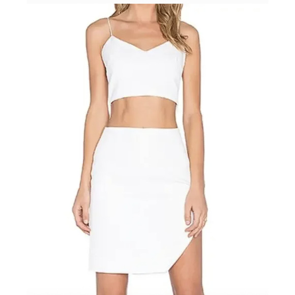 REVOLVE NBD Skirt Women X Small White Glam Cutout Straight Solid Zip Pencil Mini - Picture 1 of 9